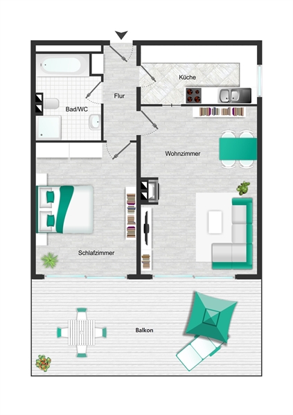 PrI 9300 Grundriss OG Wohnung Etagenwohnung Dreieich
