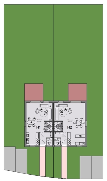 PrI 9312 Freifl�chenplan Doppelhaush�lfte Rodgau