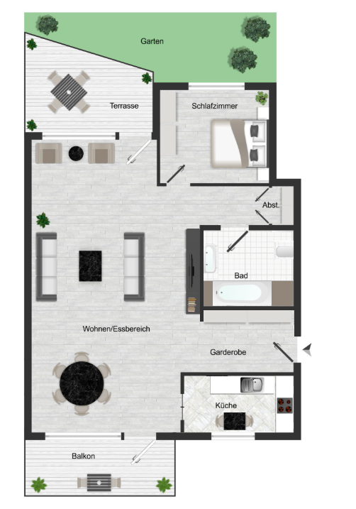 Grundriss Skizze Etagenwohnung Dreieich